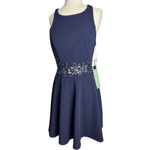 NEW City Triangles Junior Prom Homecoming Formal Dress Cocktail Short Navy Sz 11